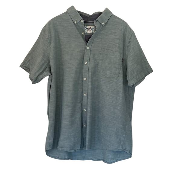 Hurley Other - Hurley Essential Slub Cotton Short Sleeve Woven Button Down Shirt Blue/Green XXL